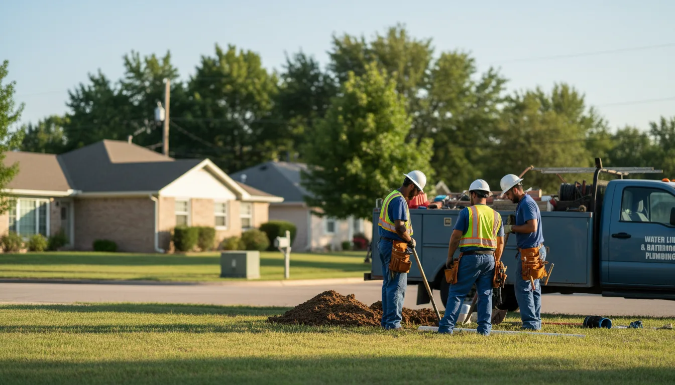 Residential water line and bathroom plumbing service in Dexter, MO